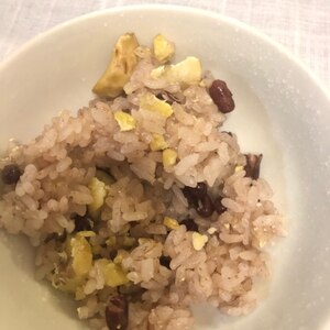 お赤飯の素で簡単！栗おこわ